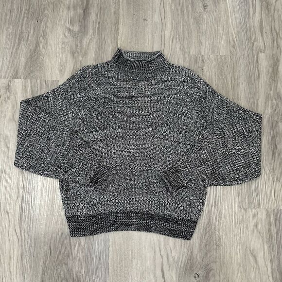 NWT Abound Black and White Knit Mock Neck Sweater - Picture 2 of 5